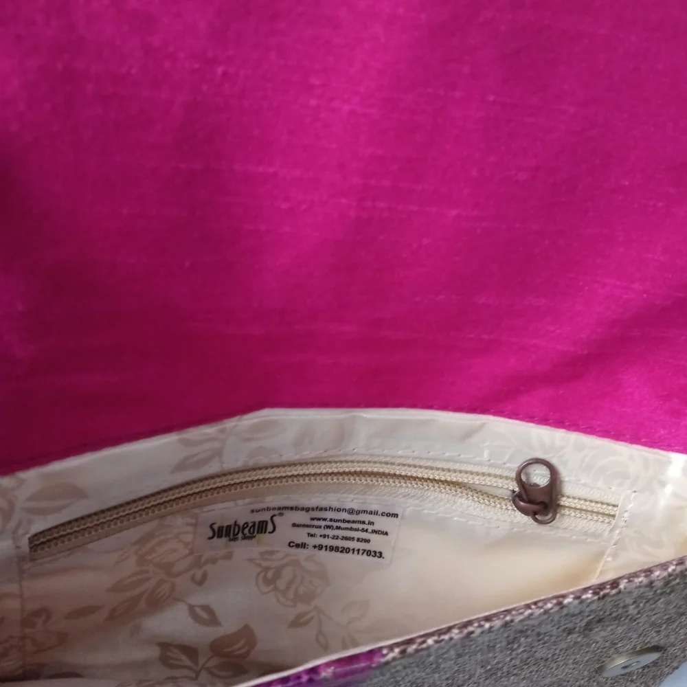Boho Hand Bag Sunbeams  color pink canvas by India, Pre owned exelente condition